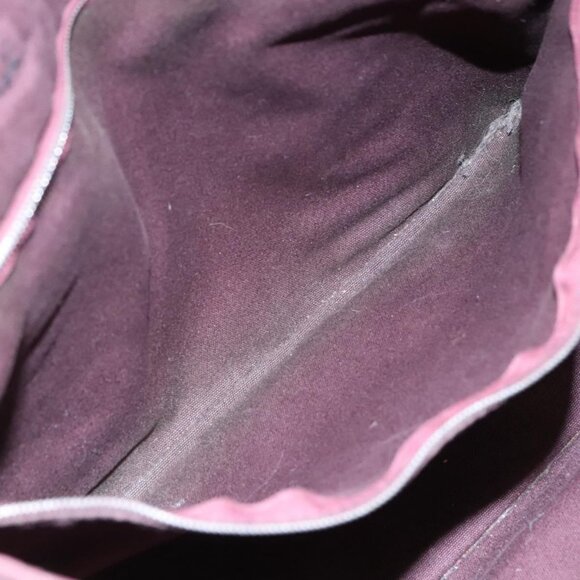 HERMES Fourre Tout MM Hand Bag Canvas Wine Red Auth th5651 - Picture 10 of 14